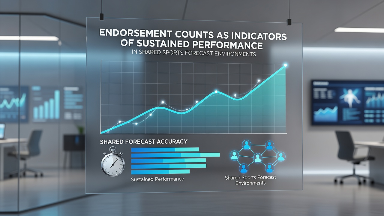 Visual representation of endorsement metrics tracking long-term tipster performance across shared sports prediction platforms