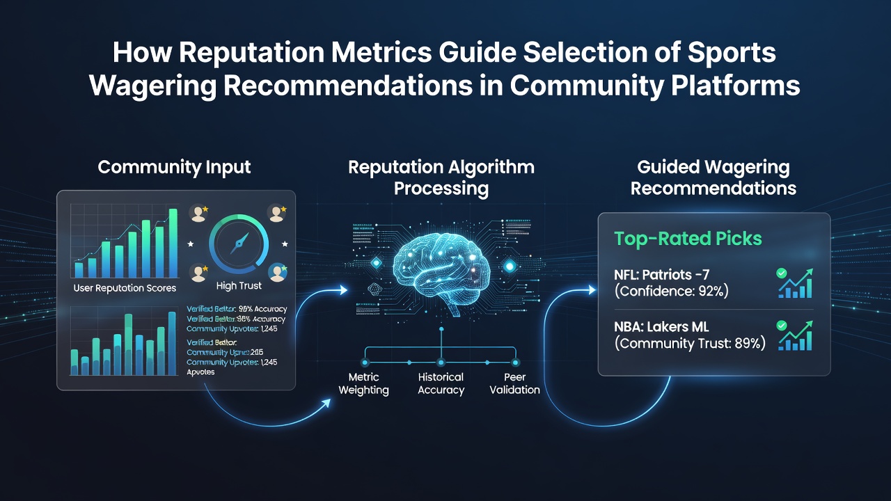 Reputation metrics dashboard showing user ratings and win records in a betting community platform