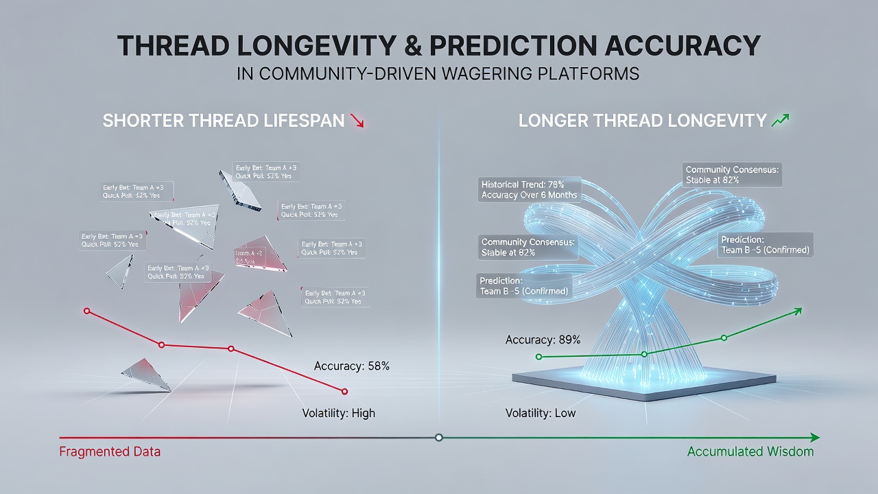 Community members analyzing long-running prediction threads on a wagering platform dashboard