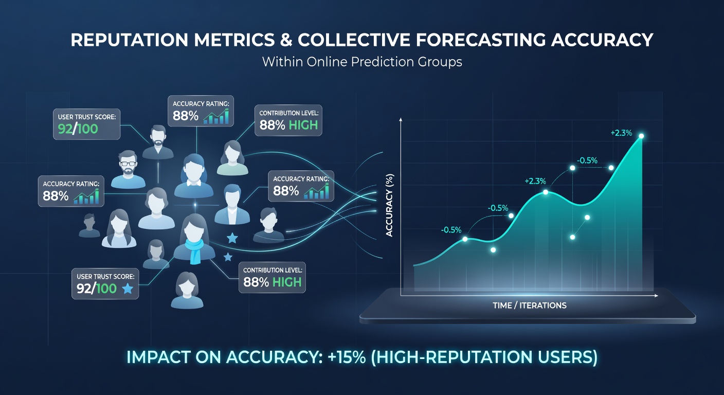Dashboard showing reputation scores and prediction accuracy metrics in an online forecasting platform