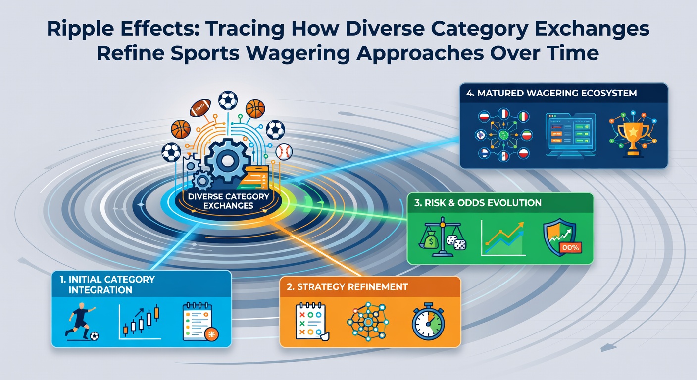 Data visualization of how strategies evolve through exchanges between different wagering categories over multiple years