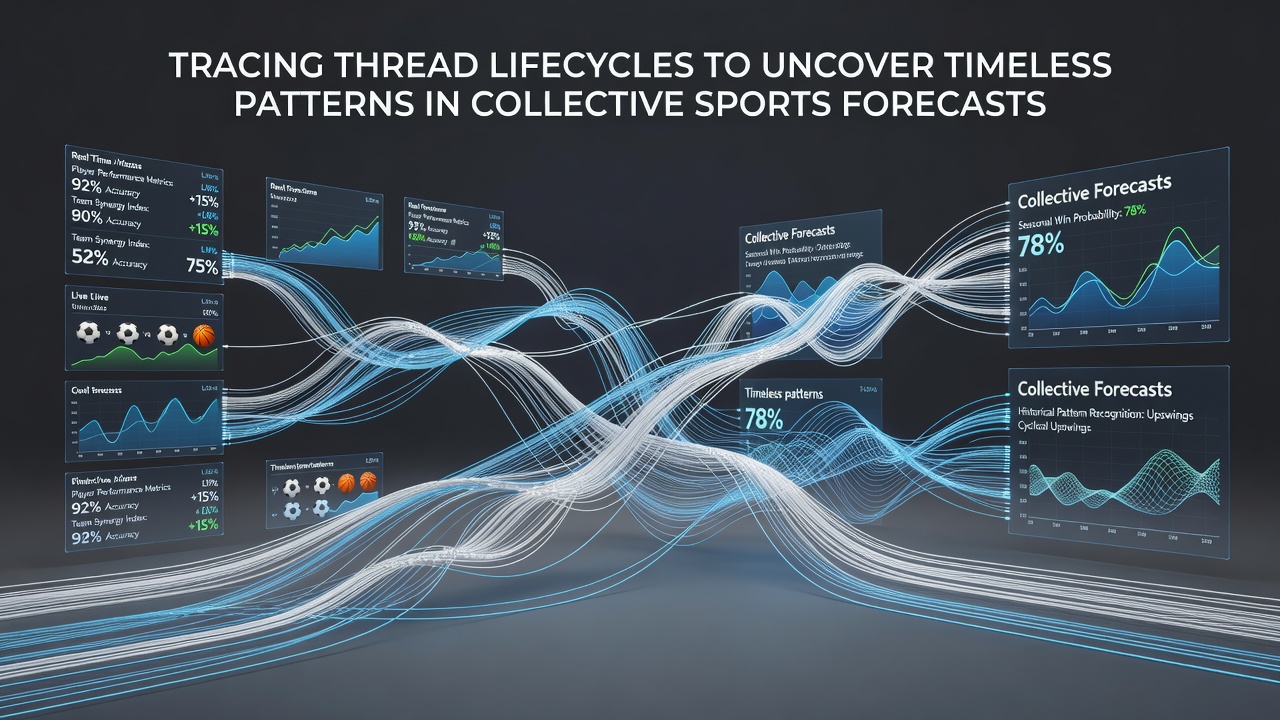 Chart illustrating lifecycle stages of sports forecast threads including peak engagement periods and outcome correlation